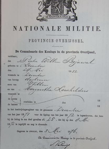 Loting Nationale Militie 1875