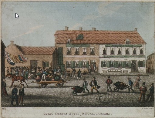 Douanekantoor, Waterloo hotel en herberg te Oostende anno 1816
