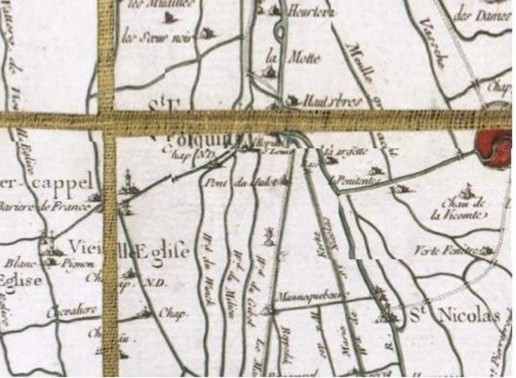 Kaart met daarop Saint-Folquin