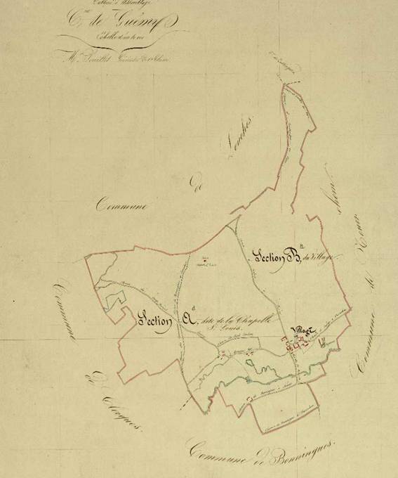 Cadasterkaart Guemy uit 1832