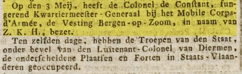 Krantenartikel 11 mei 1814